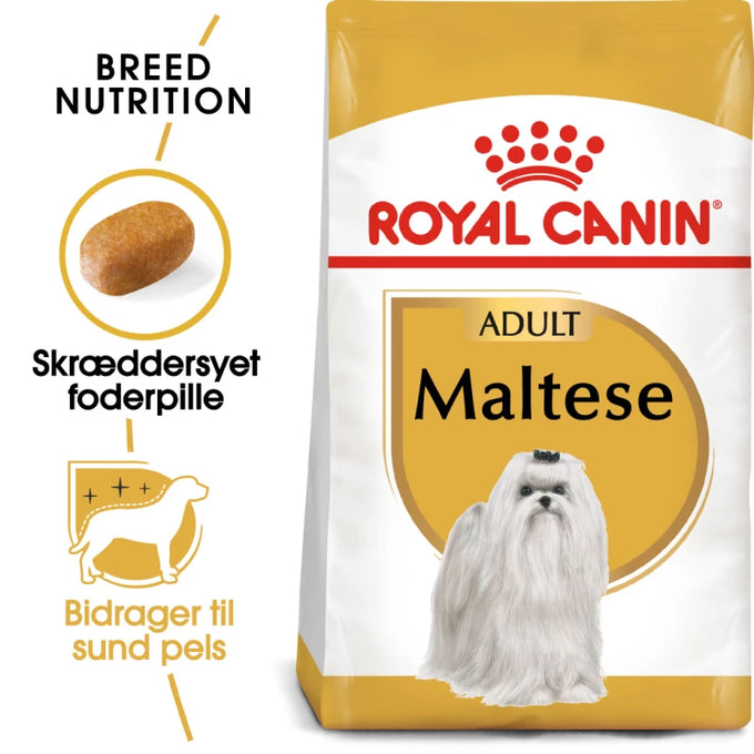 Royal Canin Maltese dog food 1.5kg bag, specialized nutrition for Maltese breed, available at Keans Claremorris.