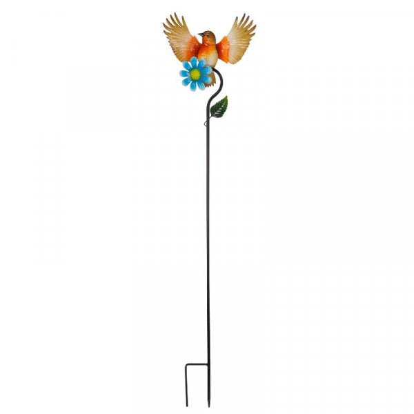 Flowerbirds Barmy Stake garden ornament by Keans Claremorris – decorative metal bird stake for outdoor decor