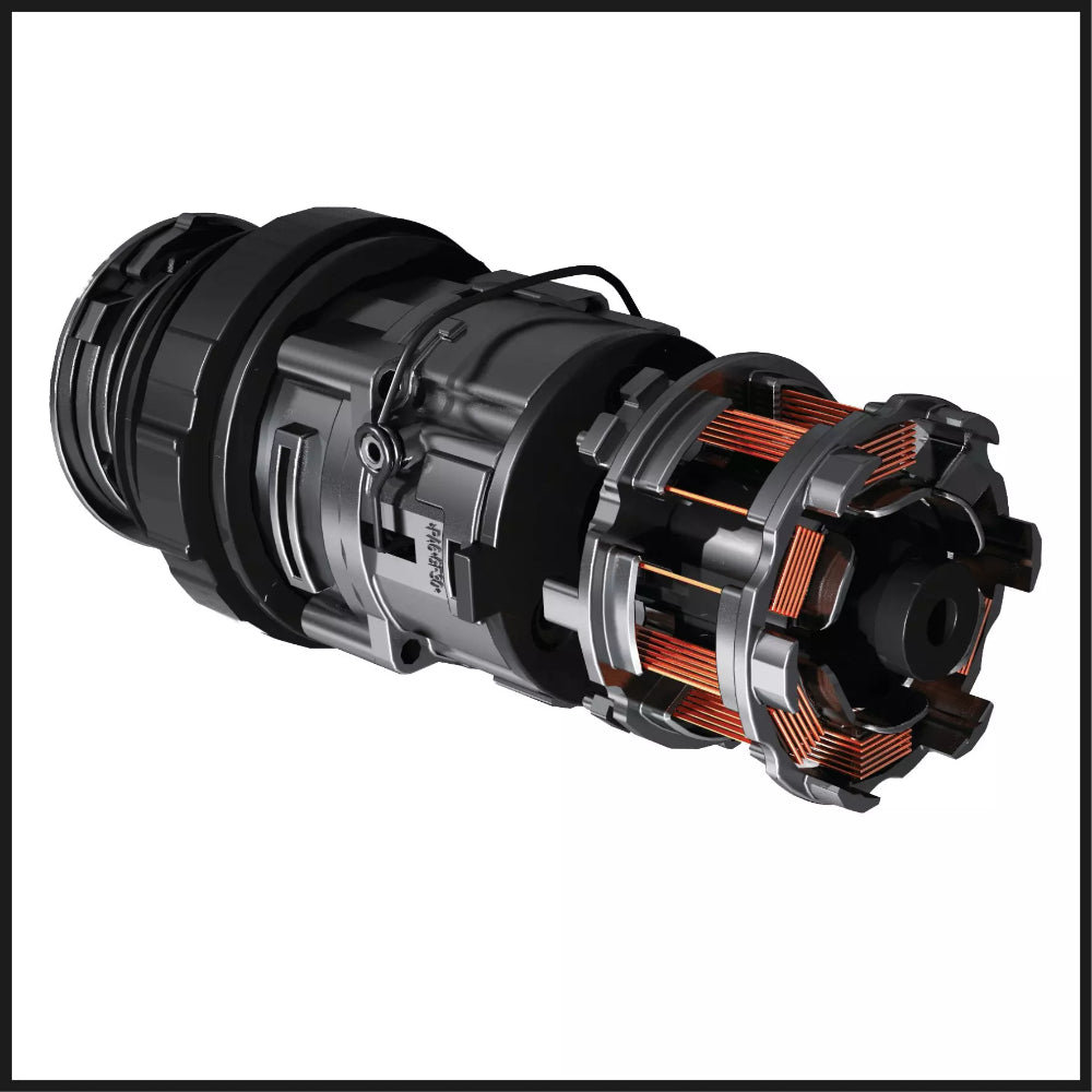 Close-up of the brushless motor component from the Einhell PXC Professional Combi Drill & Impact Driver Kit