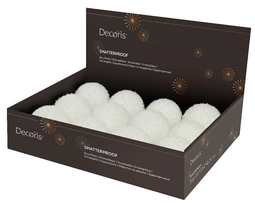 Ice Finish Foam Bauble – White 8cm - Image 2