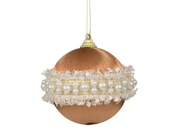 Pearl Bauble – Brown Silk Finish 8cm