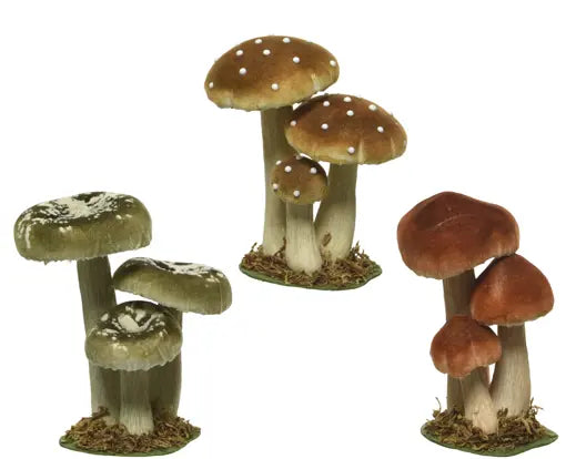 Velvet Fantasy Mushroom Decoration 17cm – Assorted Colour - Image 1