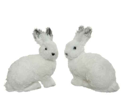 Rabbit Decoration – with Fur Finish 2 Ass h20cm - Image 1