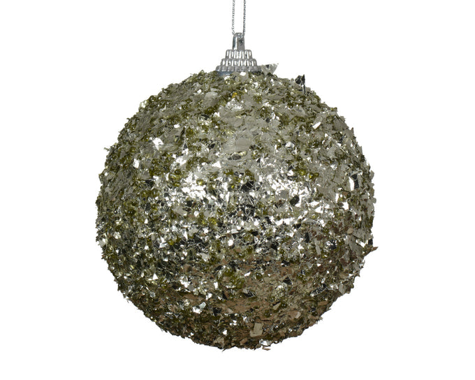 Rosemary Green Bauble 10cm foam ornament with beads and sequins, sold singly at Keans Claremorris