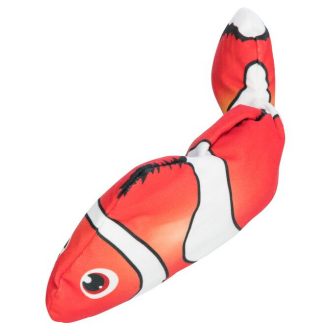 Nemo Wiggly Fish cat toy 26cm with catnip, USB rechargeable, irregular wriggle motion, plush and plastic – Keans Claremorris