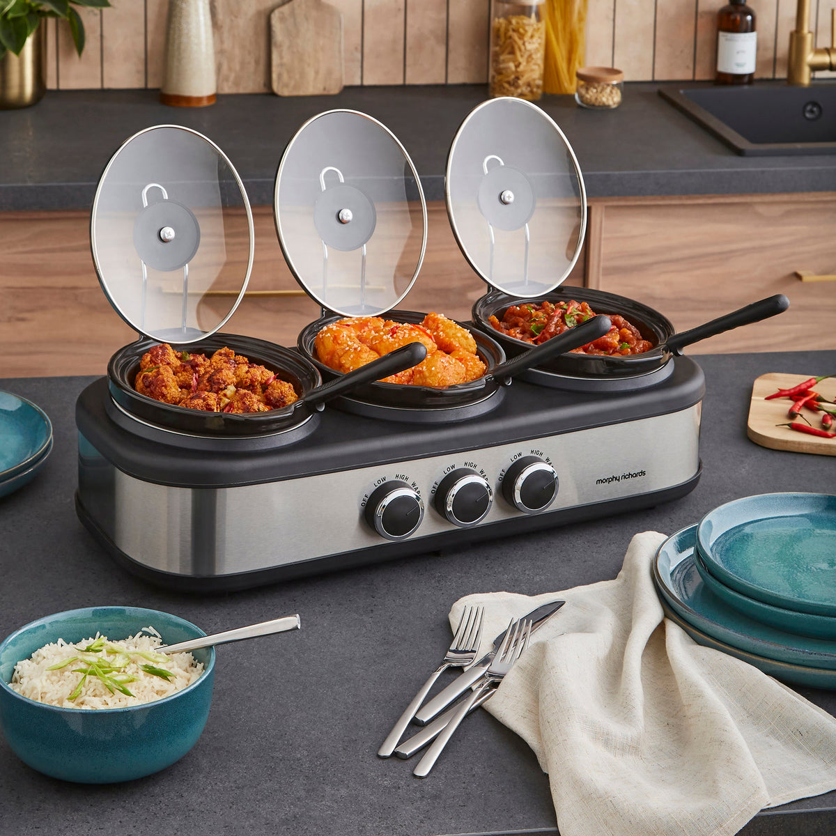 Morphy Richards Three Pot Slow Cooker | 462501 - Image 2