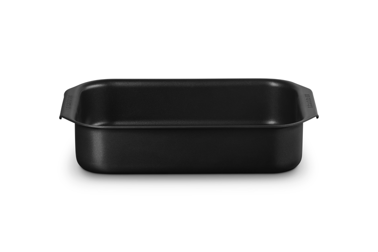 Le Creuset Black Roasting Tin 27x23cm, durable cast iron bakeware - available at Keans Claremorris