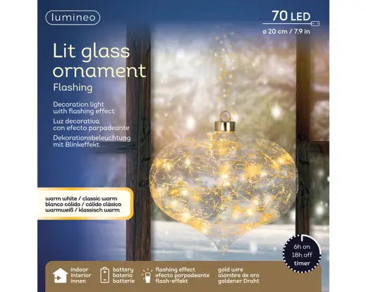 Micro LED Glass Onion Decoration – 20cm - Image 3