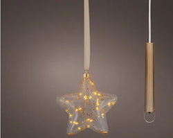 Micro LED Glass Star Decoration – 20cm