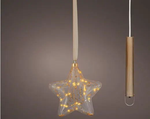 Micro LED Glass Star Decoration – 20cm - Image 1