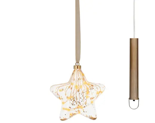Micro LED Glass Star Decoration – 20cm - Image 2