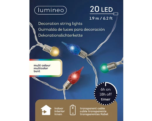 LED Deco String Lights – 3 Assorted Shapes (20L, Multicoloured) - Image 2