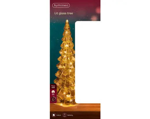 Micro LED Glass Tree – Brown with Warm White Lights (32cm) - Image 3