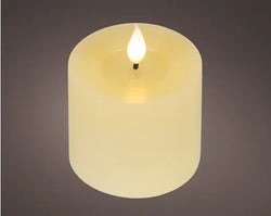 LED Realistic Wick Candle – Cream 7.5 x 9.5cm indoor
