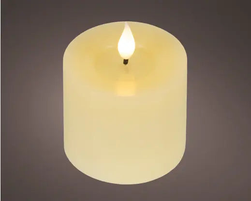 LED Realistic Wick Candle – Cream 7.5 x 9.5cm indoor - Image 1