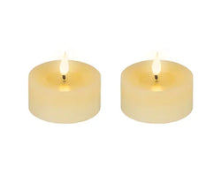 LED Realistic Wick Tealight Candles – Set of 2 (7.5 × 6cm) BO Indoor