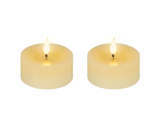 LED Realistic Wick Tealight Candles – Set of 2 (7.5 × 6cm) BO Indoor - Image 1