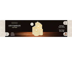 LED Realistic Wick Candle Set – Set of 6 Cream/Warm White Light BO Indoor