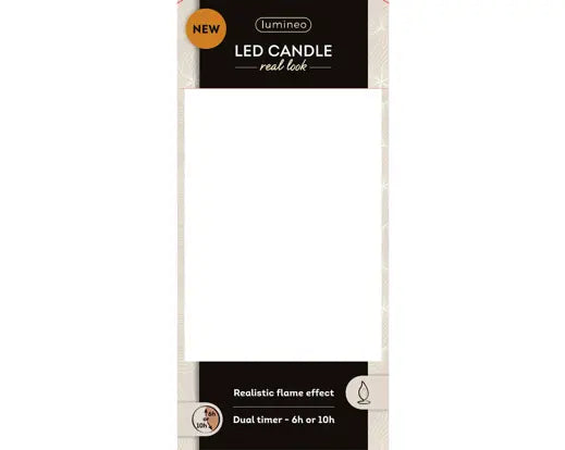 Gold LED Realistic Wick Candle – Gold/Warm White 7.5 × 20cm BO Indoor - Image 4