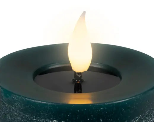 Emerald LED Realistic Wick Candle Set – Fire Flame Effect, Warm White (Set of 3) - Image 2