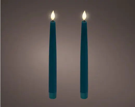 Emerald LED Realistic Wick Dinner Candle BO  H.24.5cm Set of 2 - Image 1