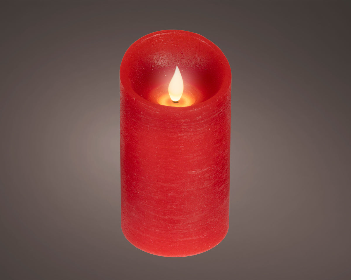 Red LED Realistic Waving Flame Candle – Warm White, 7.5cm x 13.5cm BO - Image 1