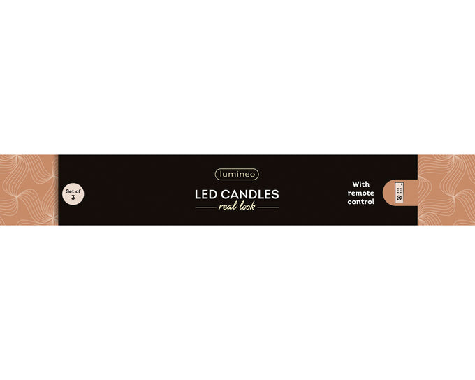LED Realistic Waving Flame Candles – Red Wax, Warm White (Set of 3) - Image 3
