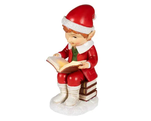 Micro LED Christmas Elf Reading a Book – 23.5cm BO Light - Image 2