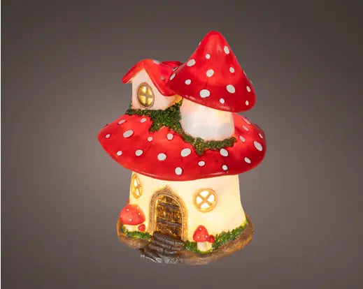LED Fairy House Mushroom Decoration – Battery Operated, Warm White 27cm - Image 1