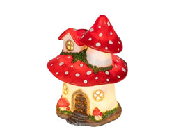LED Fairy House Mushroom Decoration – Battery Operated, Warm White 27cm