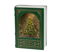 LED Water Spinner Christmas Book – Green | 23.5cm