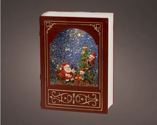 Led Water Spinner Plastic Book With Motion Indoor Red/Warm White H.23.5cm - Image 1