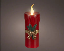 Led Candle Polyresin Indoor Red H.44cm