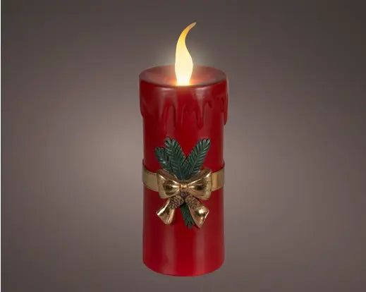 Led Candle Polyresin Indoor Red H.44cm - Image 1