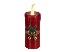 Led Candle Polyresin Indoor Red H.44cm