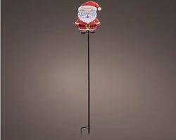 LED Stake Light Metal Santa With Rotating Effect BO Outdoor, Colours/Cool White L.3cm x W.18.2cm x H.76cm