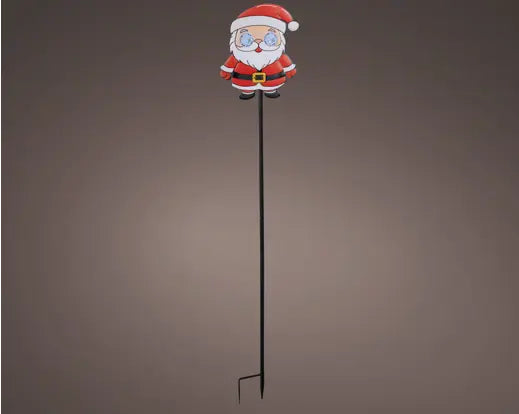 LED Stake Light Metal Santa With Rotating Effect BO Outdoor, Colours/Cool White L.3cm x W.18.2cm x H.76cm