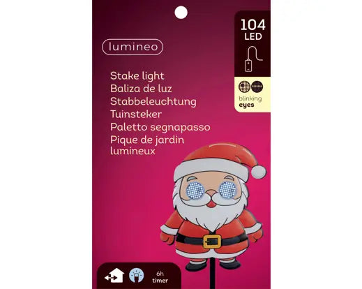 LED Stake Light Metal Santa With Rotating Effect BO Outdoor, Colours/Cool White L.3cm x W.18.2cm x H.76cm - Image 3