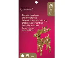 Micro LED Reindeer Pet Steady BO Indoor, Gold/Warm White L.12cm x W.25cm x H.37cm