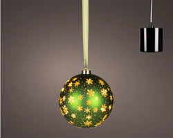 Micro Led Rotating Bauble Steady Indoor Green/Warm White D.19cm