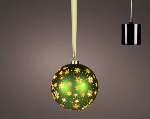 Micro Led Rotating Bauble Steady Indoor Green/Warm White D.19cm - Image 3