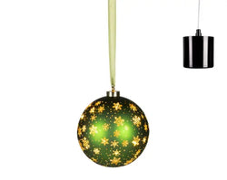 Micro Led Rotating Bauble Steady Indoor Green/Warm White D.19cm