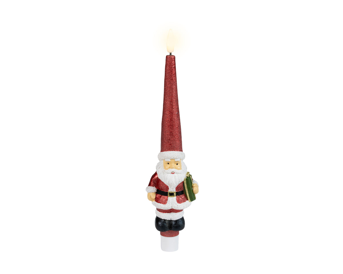 LED Wick Dinner Candle – Santa Design – H.25cm (Warm White) - Image 2