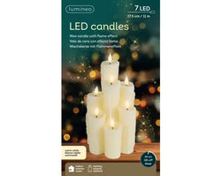 LED Drip Candle Cluster – Fire Flame Effect, Warm White H.27.5cm