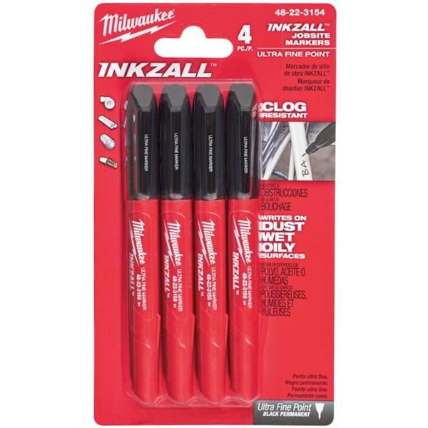 Milwaukee Inkzall Fine Tip Markers - 4pc - Image 1