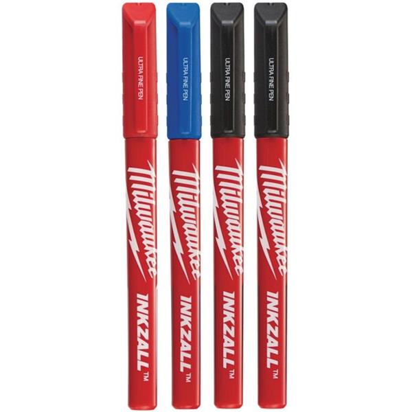 Milwaukee Inkzall Fine Tip Colour Pens - 4pc - Image 1