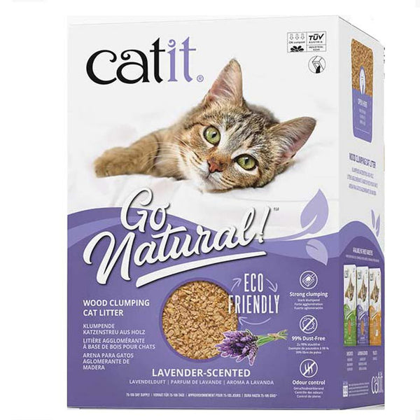 Catit Go Natural Wood Litter Lavender 15L, 100% natural, clumping, odor control, dust-free, biodegradable – Keans Claremorris