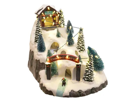 LED Animated Holiday Adventures Ski Scene – 34cm BO - Image 2