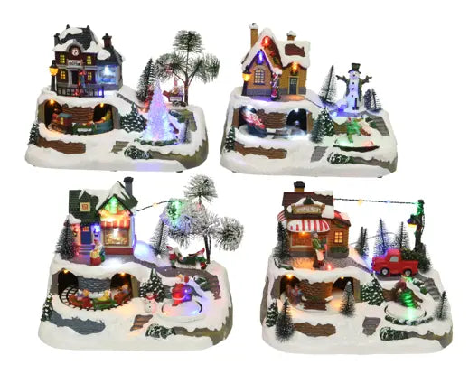 LED Animated Winter Scene – 4 Assorted Designs BO Village scenes - Image 1