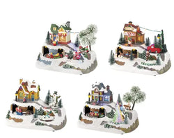 LED Animated Winter Scene – 4 Assorted Designs BO Village scenes